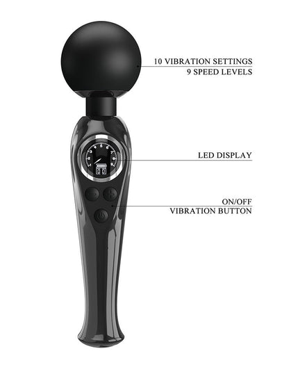 Pretty Love - Skyler - Wand Vibrator - Met LCD Display - Zwart