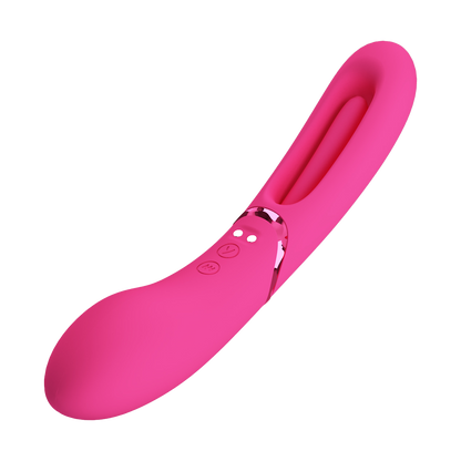 Pretty Love - Romance Lexie - Vibrator met Wiebelend Tongetje - Roze-Erotiekvoordeel.nl