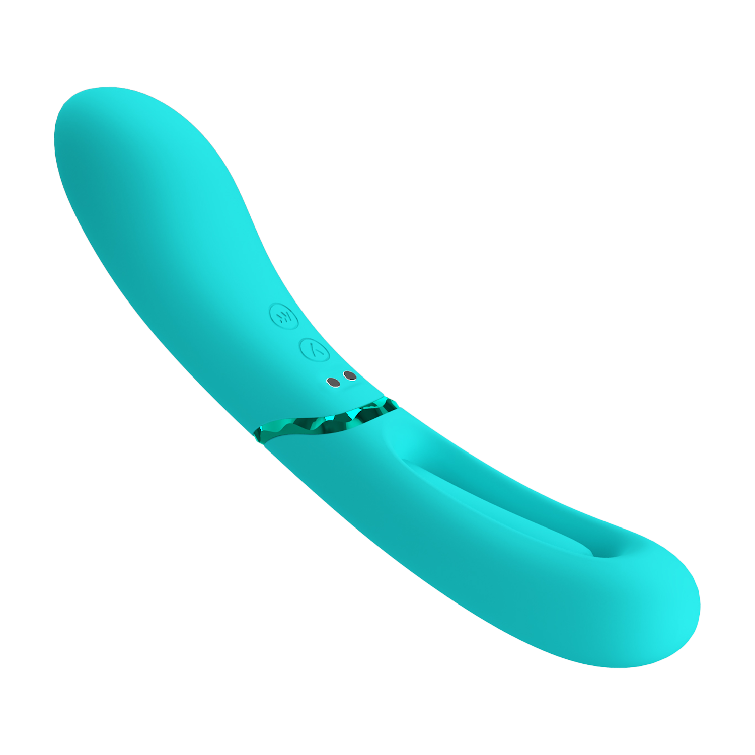 Pretty Love - Romance Lexie - Vibrator met Wiebelend Tongetje - Turquoise-Erotiekvoordeel.nl