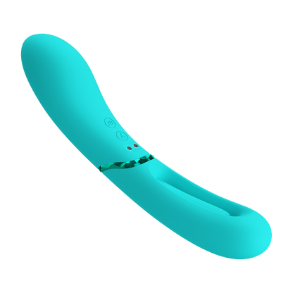 Pretty Love - Romance Lexie - Vibrator met Wiebelend Tongetje - Turquoise-Erotiekvoordeel.nl