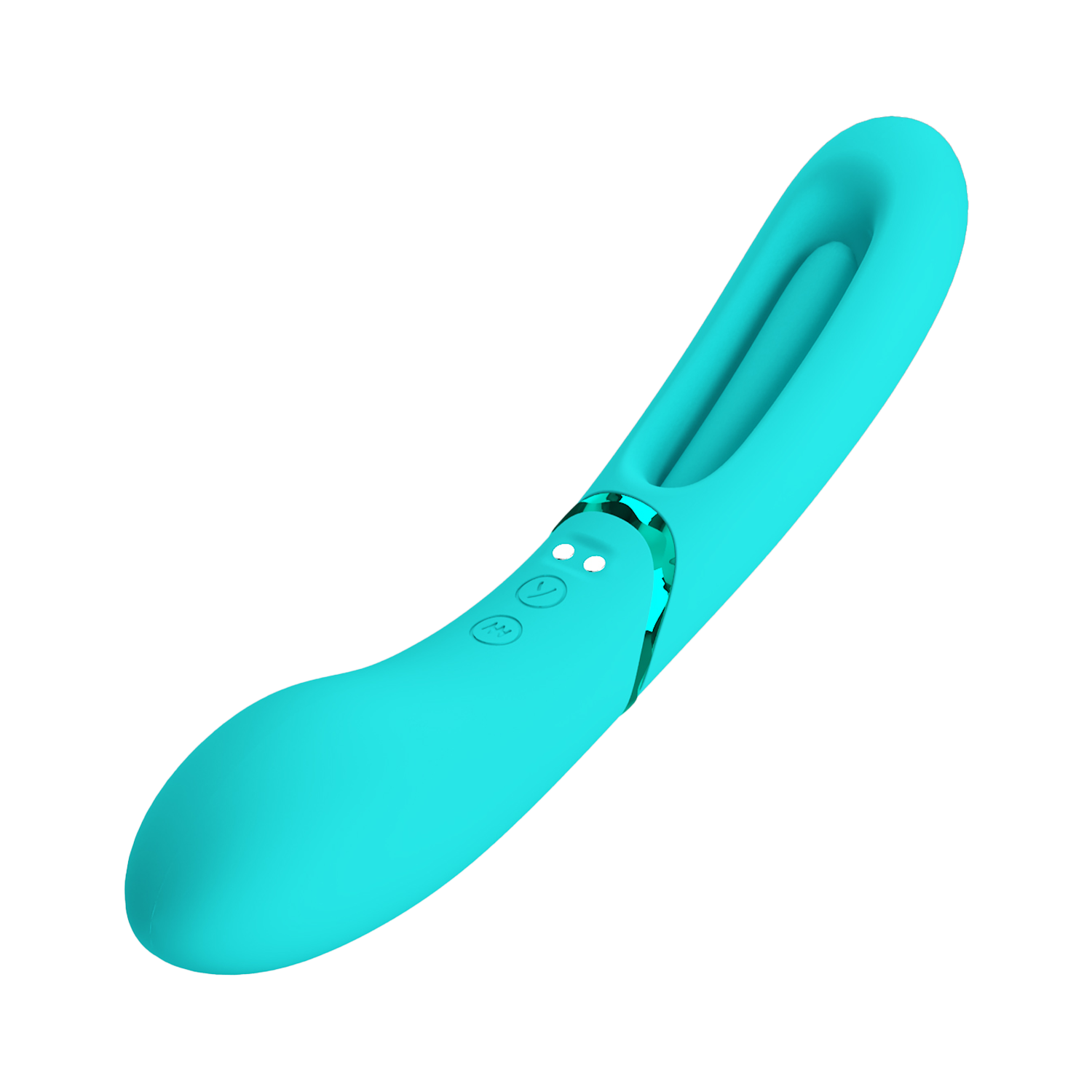 Pretty Love - Romance Lexie - Vibrator met Wiebelend Tongetje - Turquoise-Erotiekvoordeel.nl