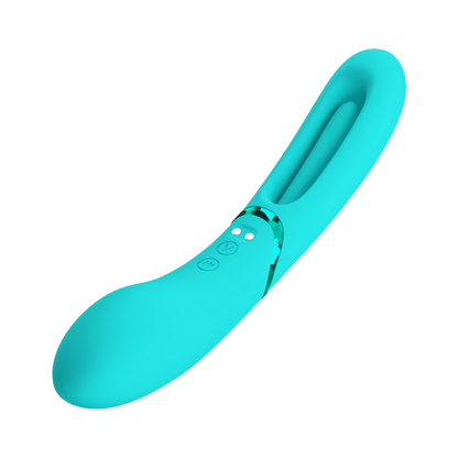 Pretty Love - Romance Lexie - Vibrator met Wiebelend Tongetje - Turquoise-Erotiekvoordeel.nl