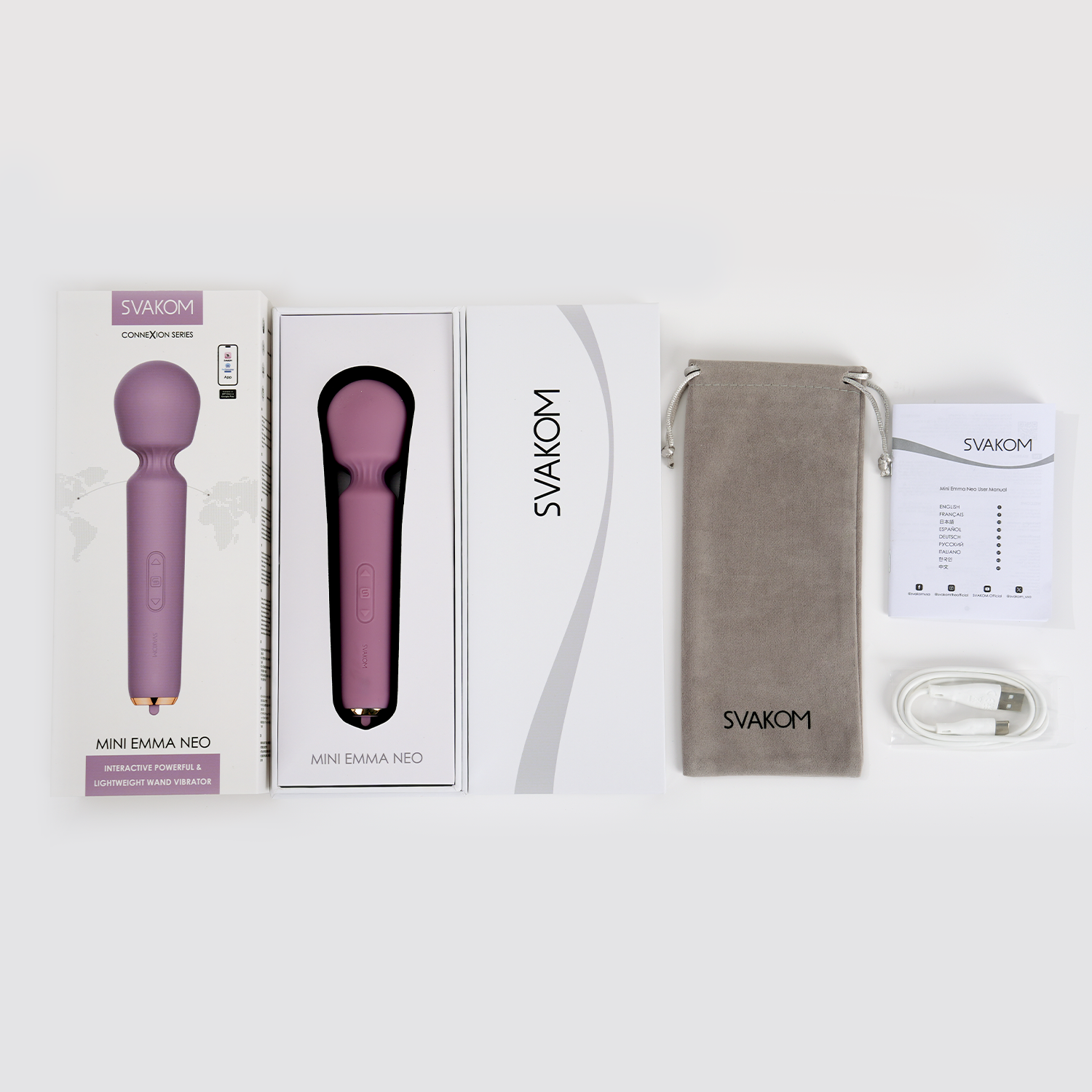 Svakom - Mini Emma Neo - Interactieve Compacte Wand Vibrator - Paars-Erotiekvoordeel.nl