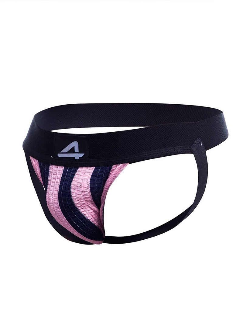 Cut4Men - Sexy Jockstrap - Stripe - Roze/Zwart-Erotiekvoordeel.nl