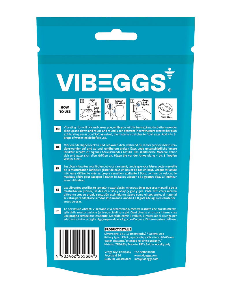 VIBEGGS - Twisty Tongues - Vibrerende Masturbatie Sleeve èn Vinger Vibrator - Wit