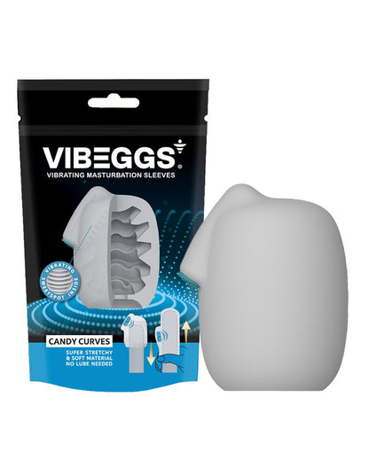 VIBEGGS - Candy Curves - Vibrerende Masturbatie Sleeve èn Vinger Vibrator - Wit