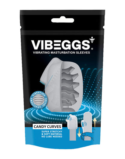 VIBEGGS - Candy Curves - Vibrerende Masturbatie Sleeve èn Vinger Vibrator - Wit