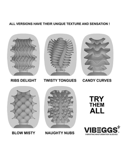 VIBEGGS - Candy Curves - Vibrerende Masturbatie Sleeve èn Vinger Vibrator - Wit