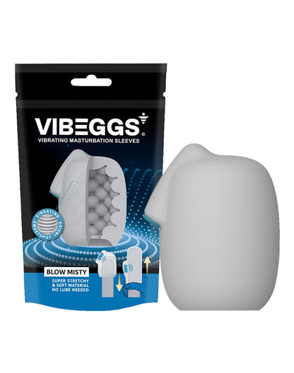 VIBEGGS - Blow Misty - Vibrerende Masturbatie Sleeve èn Vinger Vibrator - Wit