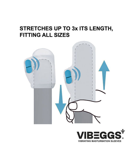 VIBEGGS - Ribs Delight - Vibrerende Masturbatie Sleeve èn Vinger Vibrator - Wit