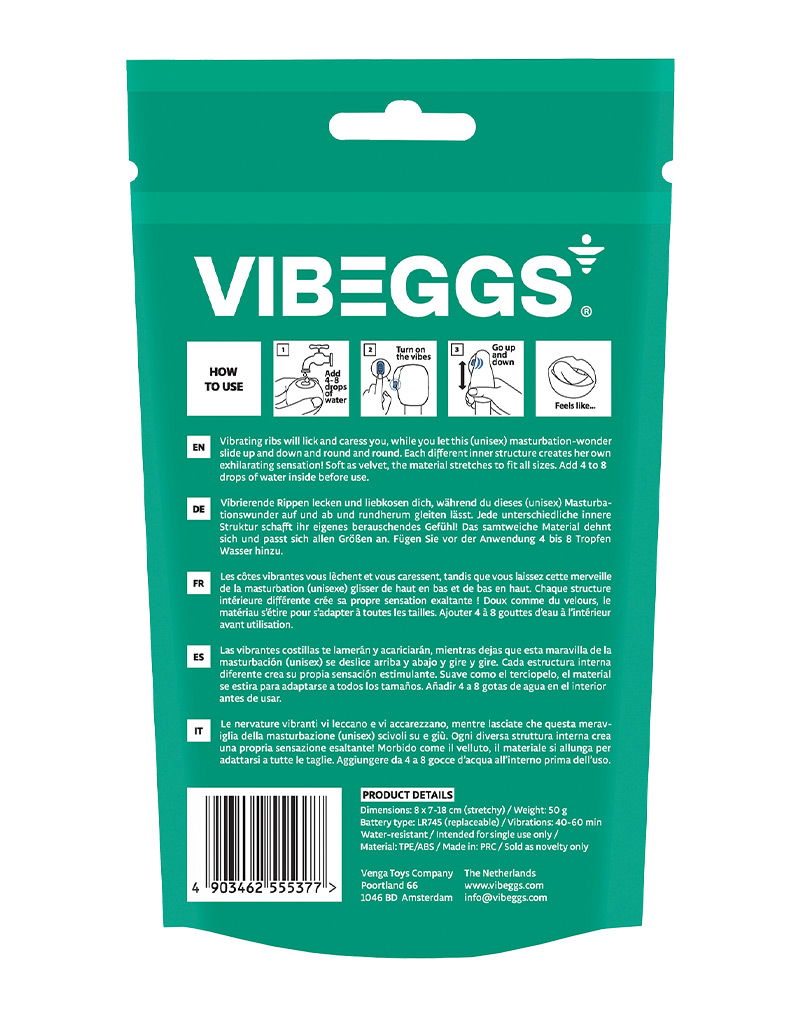 VIBEGGS - Ribs Delight - Vibrerende Masturbatie Sleeve èn Vinger Vibrator - Wit