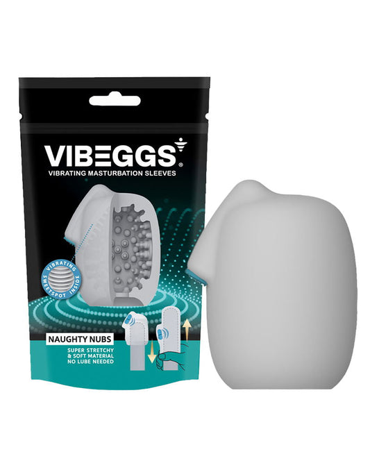 VIBEGGS - Naughty Nubs - Vibrerende Masturbatie Sleeve èn Vinger Vibrator - Wit