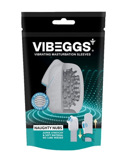 VIBEGGS - Naughty Nubs - Vibrerende Masturbatie Sleeve èn Vinger Vibrator - Wit