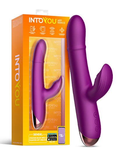 Intoyou - Sendel - Rabbit Vibrator met Bewegende Kralenring en App Control - Paars-Erotiekvoordeel.nl