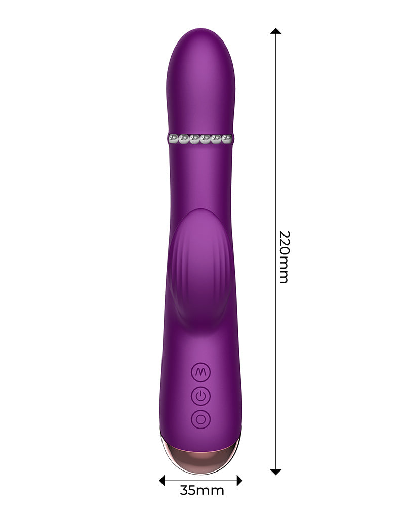 Intoyou - Sendel - Rabbit Vibrator met Bewegende Kralenring en App Control - Paars-Erotiekvoordeel.nl