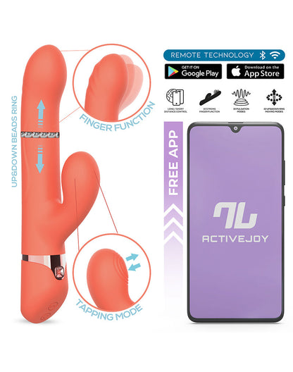 Intoyou - Mindy - Tapping Rabbit Vibrator met Klop-functie en App - Koraal Oranje-Erotiekvoordeel.nl