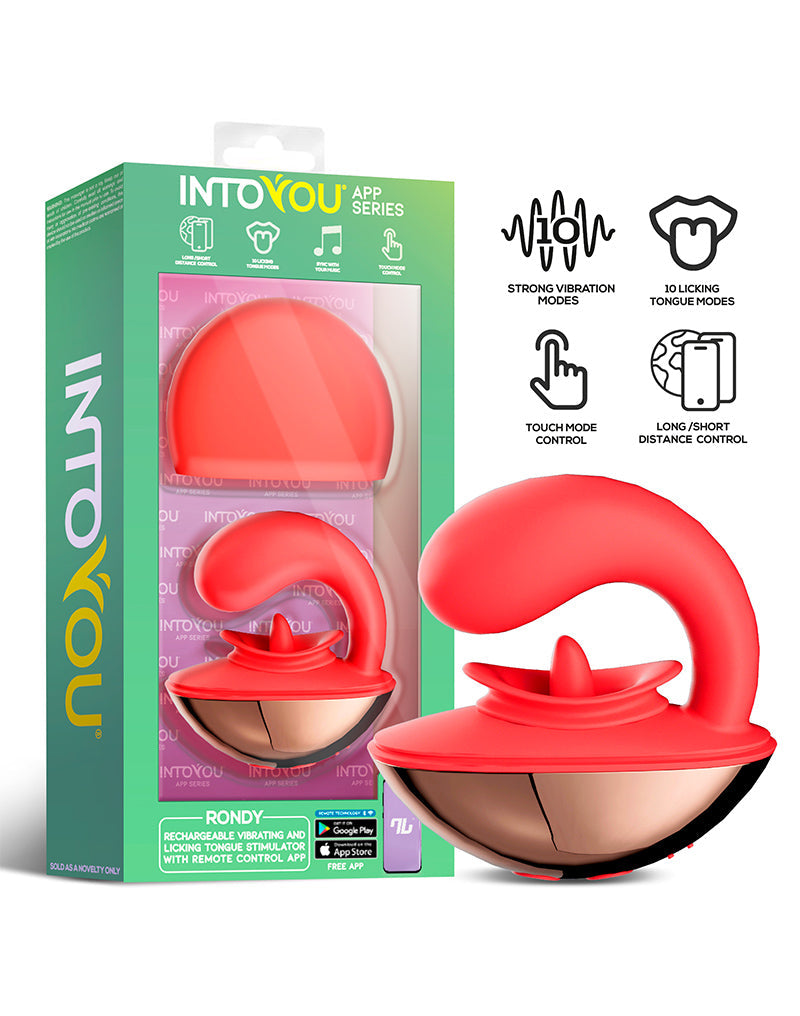 Intoyou - Rondy - Likkende Clitoris Vibrator - Met App Control - Rood-Erotiekvoordeel.nl