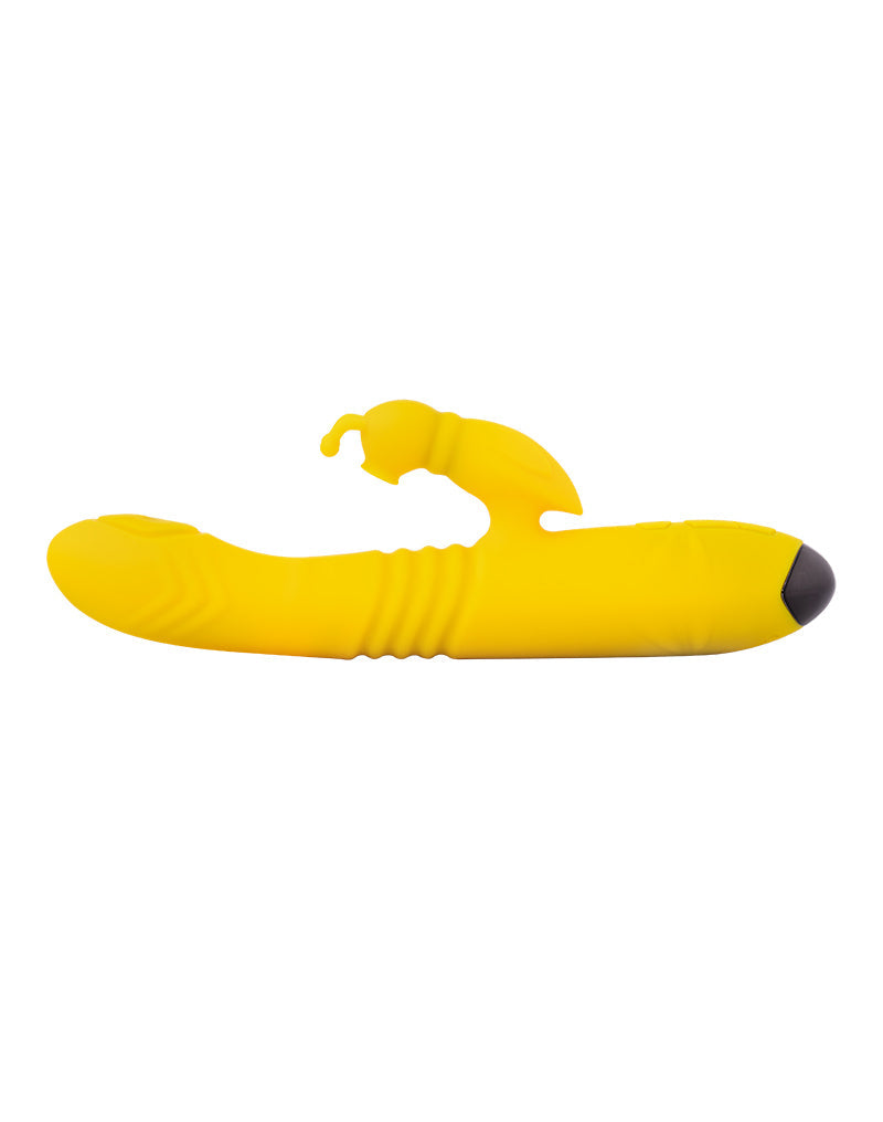 Rimba Toys - Malmö - Stotende en Kloppende Rabbit Vibrator - Geel