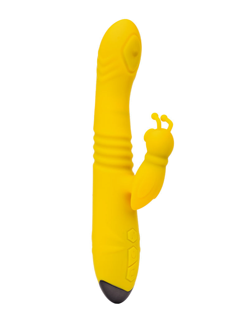 Rimba Toys - Malmö - Stotende en Kloppende Rabbit Vibrator - Geel