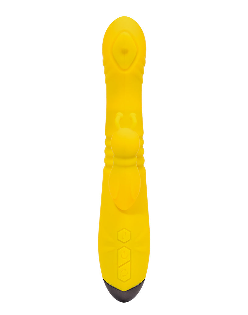 Rimba Toys - Malmö - Stotende en Kloppende Rabbit Vibrator - Geel