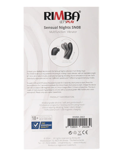 Rimba - Sensual nights SN08 - Stotende Vibrator met Tapping Functie - Zwart-Erotiekvoordeel.nl