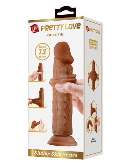 Pretty Love - Quentin - Realistische Sliding Skin Dildo - 18,4 cm - Medium Huidskleur-Erotiekvoordeel.nl