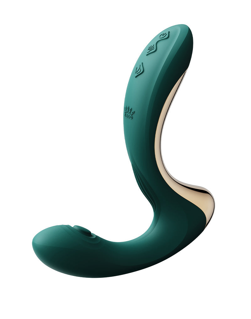 Zalo - Talis - G-Spot Pulsewave Vibrator met Zuigfunctie en Verwarmfunctie - Smaragd Groen-Erotiekvoordeel.nl