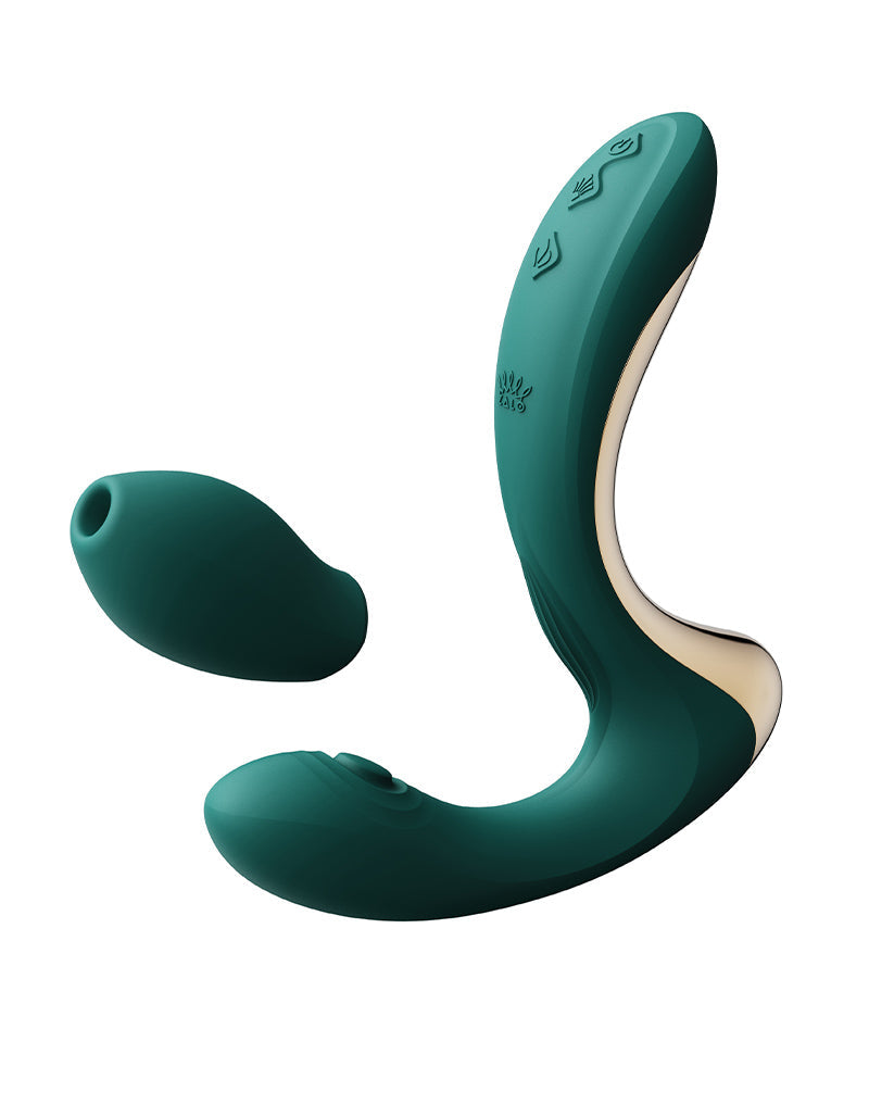 Zalo - Talis - G-Spot Pulsewave Vibrator met Zuigfunctie en Verwarmfunctie - Smaragd Groen-Erotiekvoordeel.nl