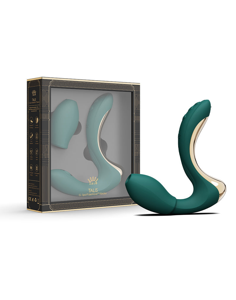 Zalo - Talis - G-Spot Pulsewave Vibrator met Zuigfunctie en Verwarmfunctie - Smaragd Groen-Erotiekvoordeel.nl