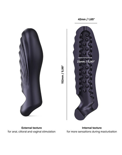 ManWan - Ryzer - Penis Extender en Zachte Masturbatie Sleeve - Black Plum