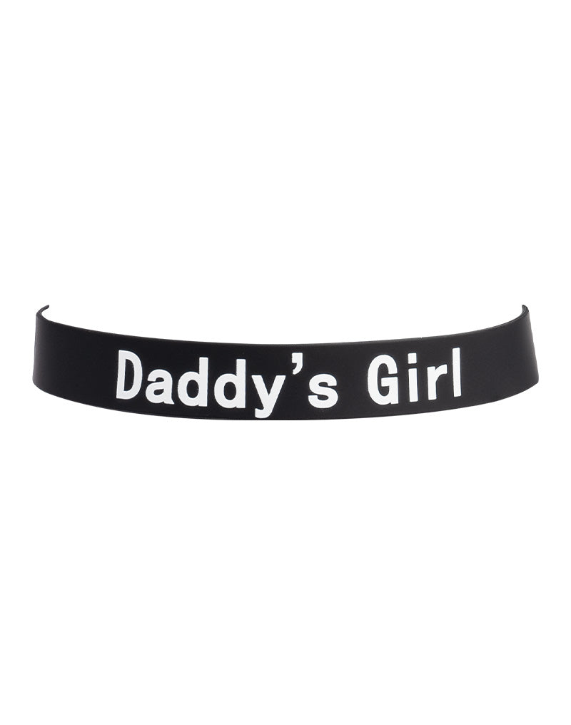 Rimba - Halsband - Collar Met Tekst - DADDY'S GIRL - Siliconen - Zwart-Erotiekvoordeel.nl