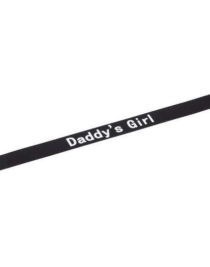 Rimba - Halsband - Collar Met Tekst - DADDY'S GIRL - Siliconen - Zwart-Erotiekvoordeel.nl