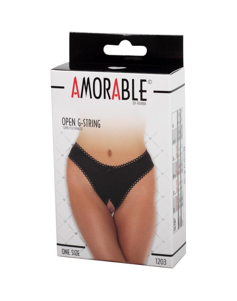 Amorable - Erotische Lingerie - Slipje Met Open Kruis - Zwarte String - One Size-Erotiekvoordeel.nl