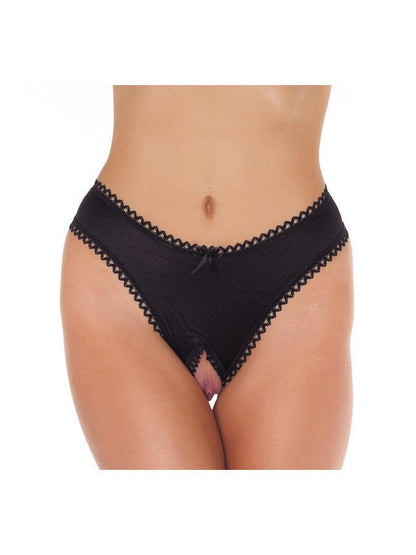 Amorable - Erotische Lingerie - Slipje Met Open Kruis - Zwarte String - One Size-Erotiekvoordeel.nl