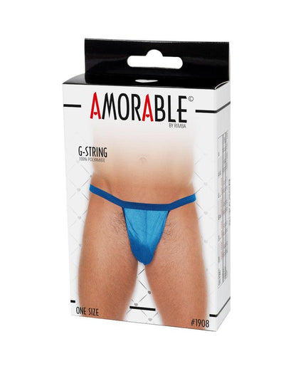 Amorable - Erotische String - Blauwe G String voor Mannen - Heren Slip - Glanzend - One Size - Polyamide-Erotiekvoordeel.nl