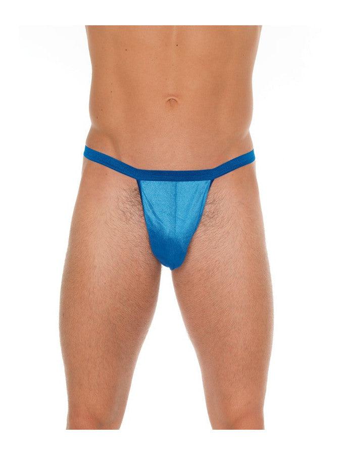 Amorable - Erotische String - Blauwe G String voor Mannen - Heren Slip - Glanzend - One Size - Polyamide-Erotiekvoordeel.nl