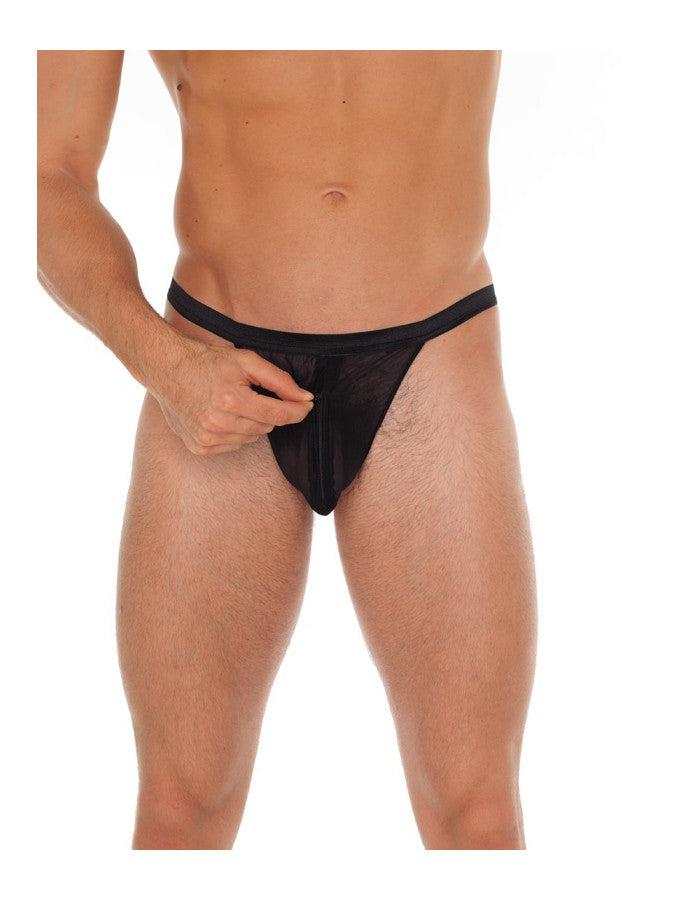 Amorable - Erotische String - Doorzichtige Slip Met Rits Voor Heren - Mannen Tanga - Zwart - One Size-Erotiekvoordeel.nl