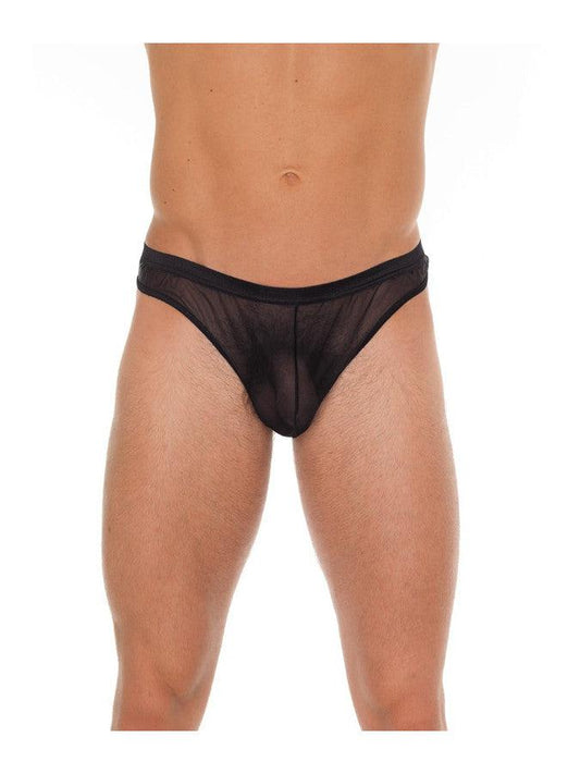 Amorable - Erotische String - Doorzichtige Zwarte String voor Mannen - Rode Heren Tanga - Polyamide - One Size-Erotiekvoordeel.nl