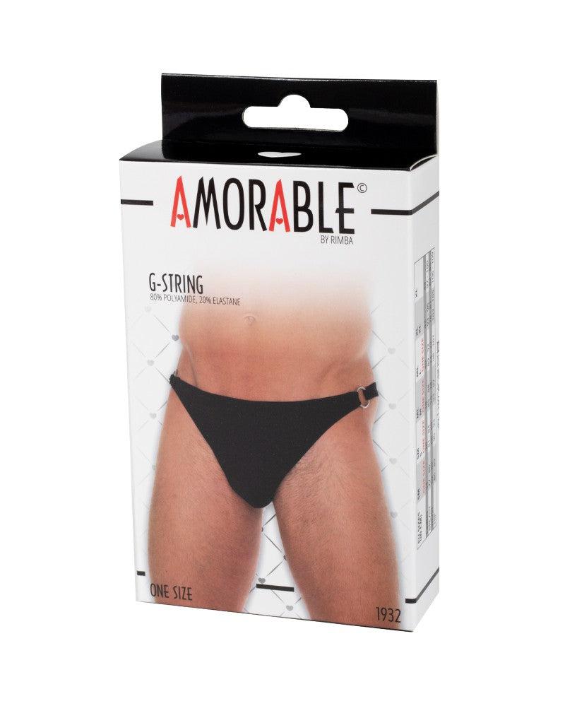 Amorable - Erotische String - Heren String Met Gespjes Aan Zijkant - Mannen Slip - Zwart-Erotiekvoordeel.nl