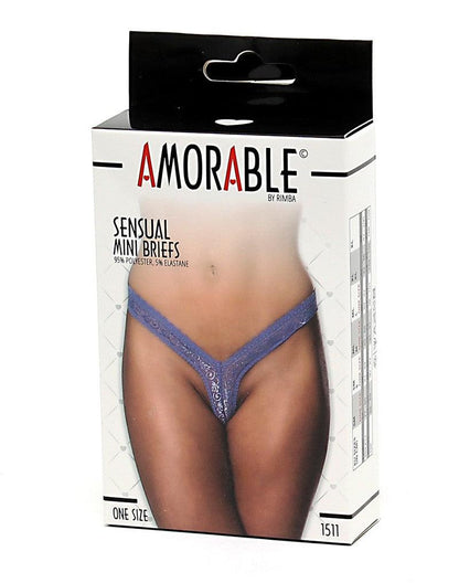 Amorable - Erotische String - Kanten Mini String - Slip - Lila - Paars - One Size - Polyester-Erotiekvoordeel.nl