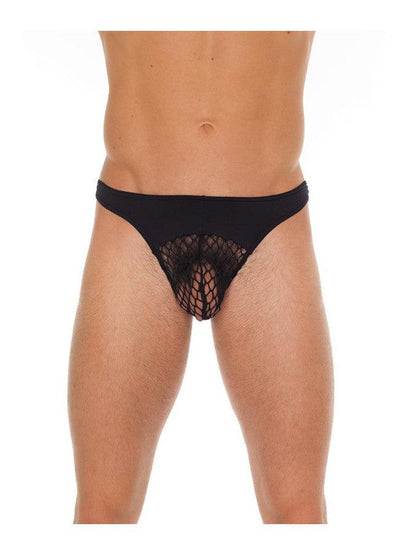 Amorable - Erotische String - Zwarte Heren String Met Visnet Aan Voorzijde - Mannen Slip - Tanga Voor Mannen - One Size-Erotiekvoordeel.nl