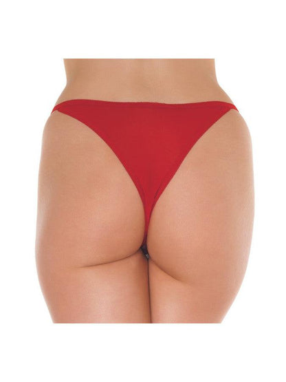 Amorable - Luxe Kanten Vlinder Slip Met Open Kruis - Rood - One Size-Erotiekvoordeel.nl