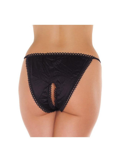 Amorable - Tanga Slip Met Open Kruis - Zwart - One Size-Erotiekvoordeel.nl