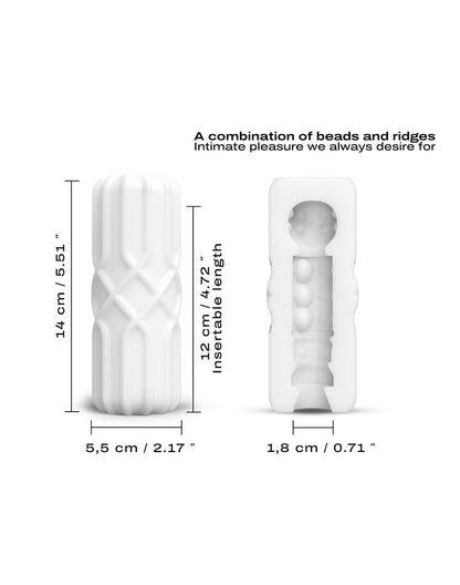 Dorcel - Masturbator Cup met Structuur - Regular - Wit-Erotiekvoordeel.nl