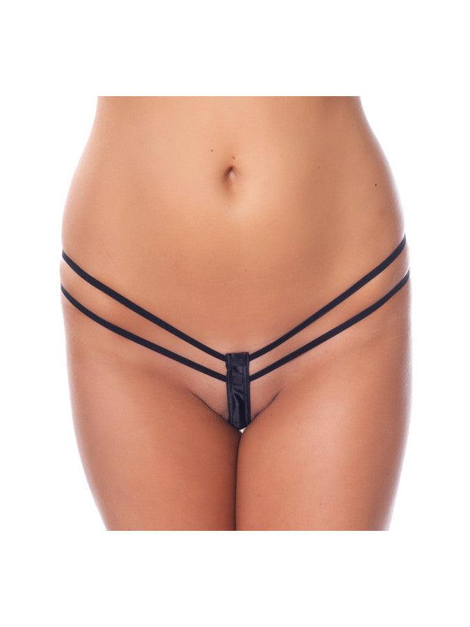 Amorable - G-string Met dubbele bandjes - Zwart-Erotiekvoordeel.nl