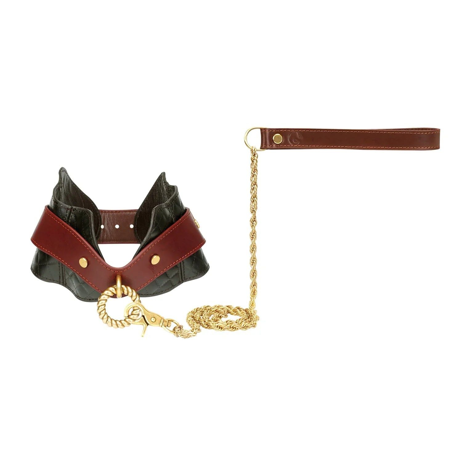 Liebe Seele - The Equestrian Leather Posture Collar And Leash - Leren Halsband Met Ketting-Erotiekvoordeel.nl