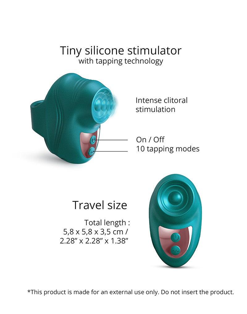 Love to Love - Kisscoll - Vinger Vibrator met Tapping Functie - Parelmoer Groen-Erotiekvoordeel.nl