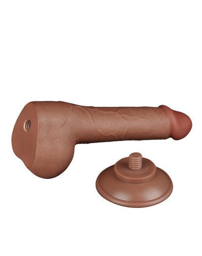 Lovetoy - Dildo Met Sliding Skin Technologie - 19.5 x 3.6 cm - Verwijderbare Zuignap - Medium Huidskleur-Erotiekvoordeel.nl