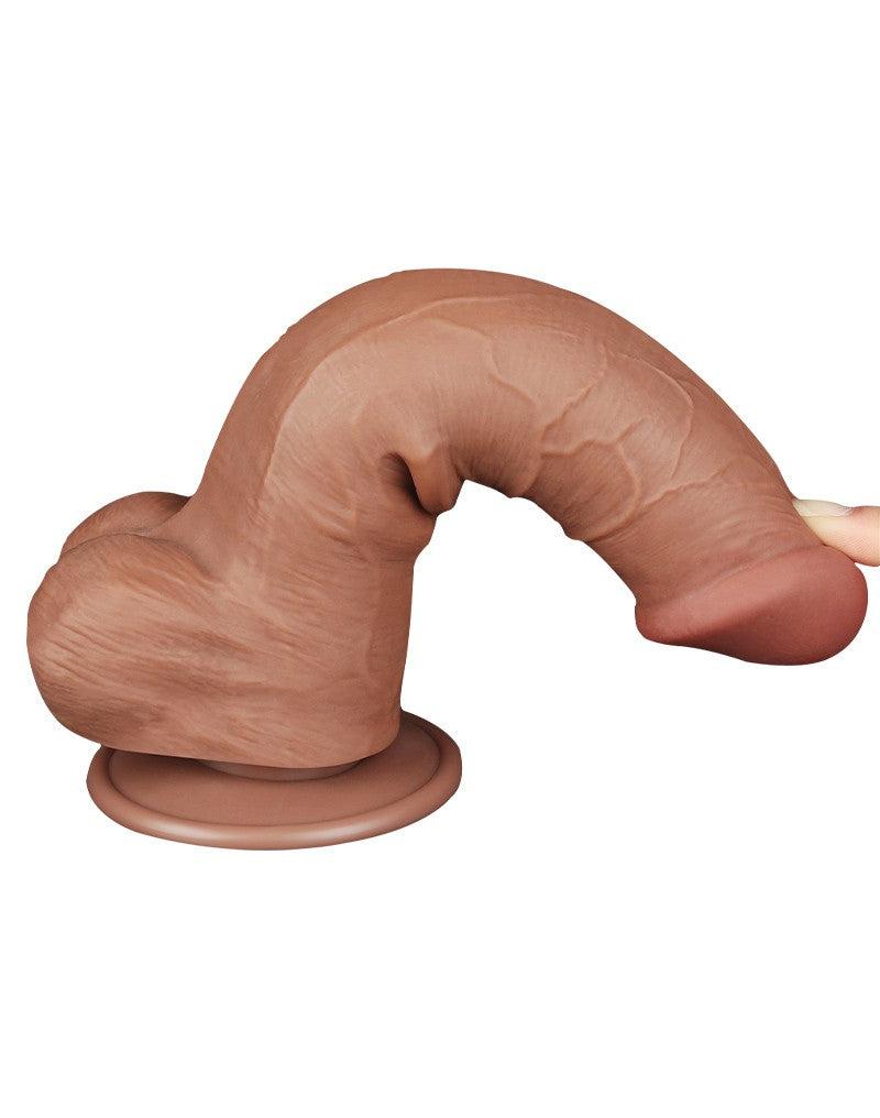 Lovetoy - Dildo Met Sliding Skin Technologie - 20.8 x 4 cm - Verwijderbare Zuignap - Medium Huidskleur-Erotiekvoordeel.nl