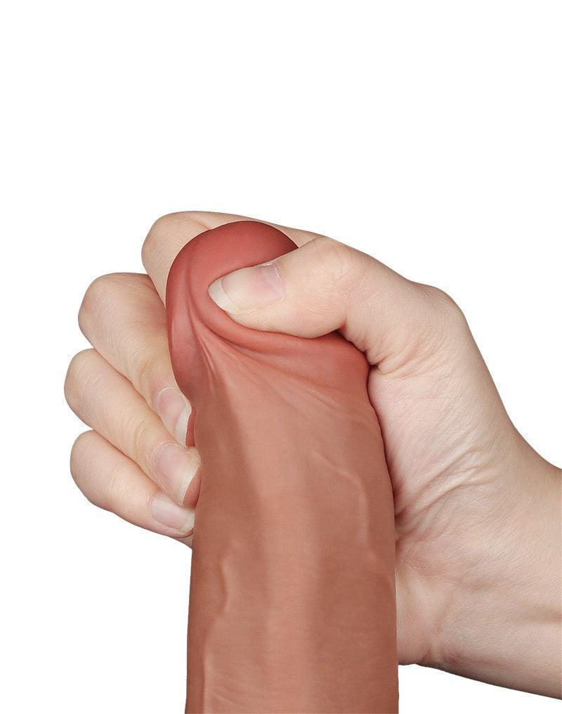 Lovetoy - Dildo Met Sliding Skin Technologie - 22 x 3.7 cm - Verwijderbare Zuignap - Medium Huidskleur-Erotiekvoordeel.nl